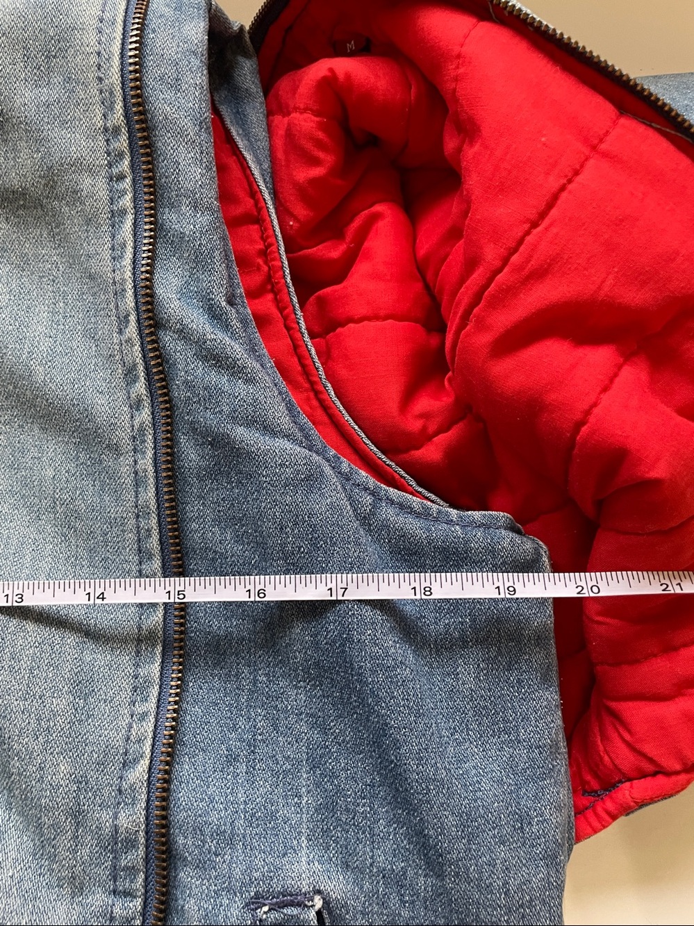90s Convertible Denim Jacket Vest Zip Off Sleeves Hooded M Unisex Sasson VTG - Picture 12 of 12